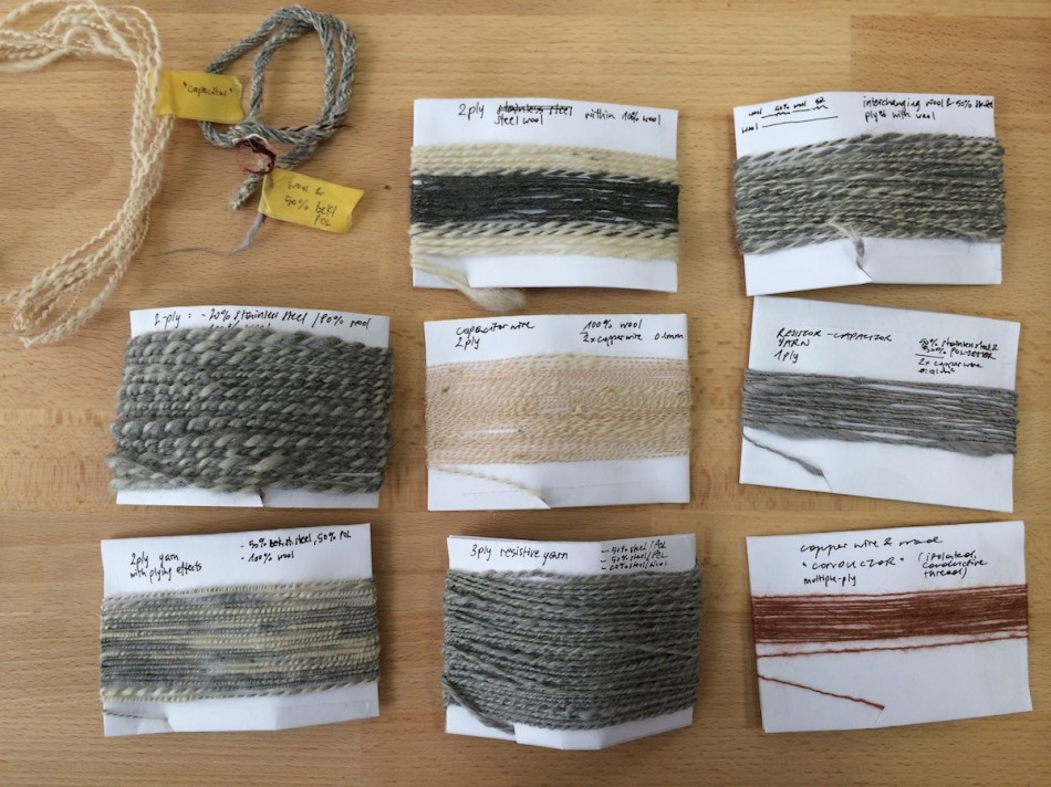 spinning and plying examples for conductive materials