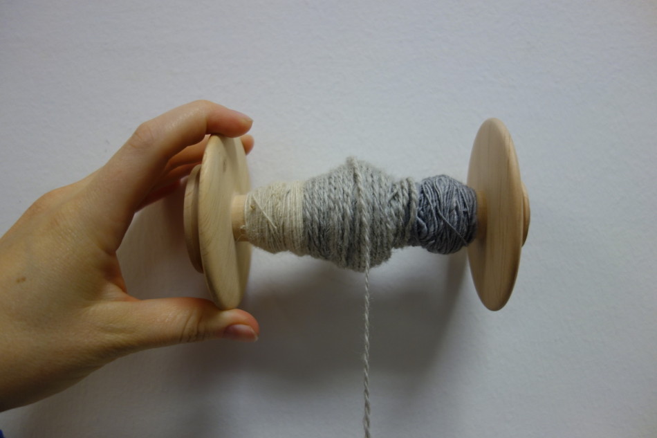 spun and plied 20% conductive wool & 80% wool